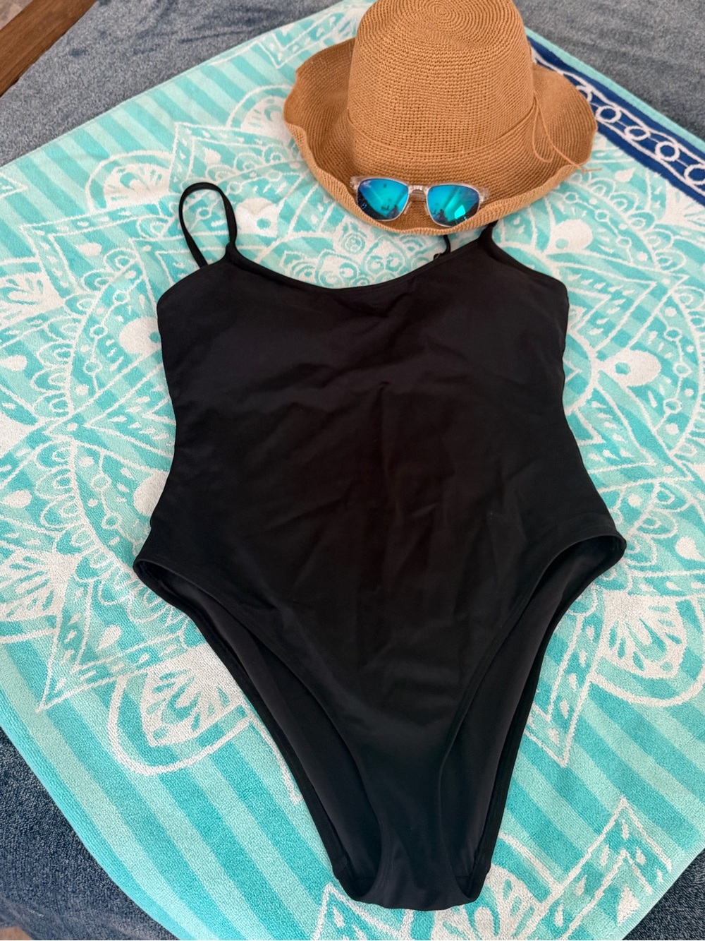 NWOT Andie Amalfi Black One Piece Swimsuit Size Large Adjustable Straps